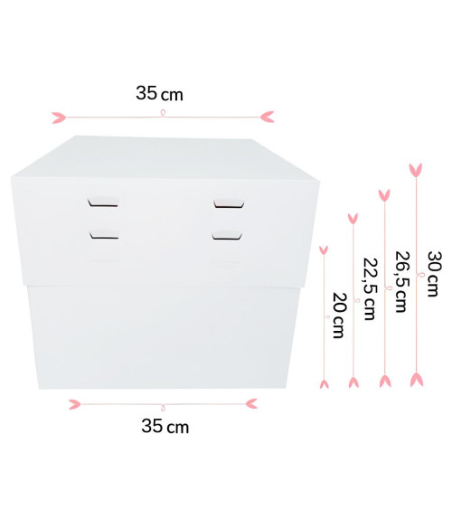 Caja para tarta blanca 35cm altura regulable