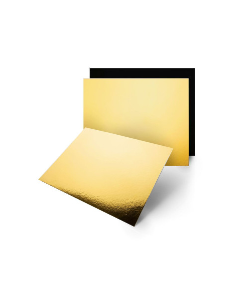 Base rectangular dorada y negra 40x30cm/3mm de grosor - SWEETKOLOR