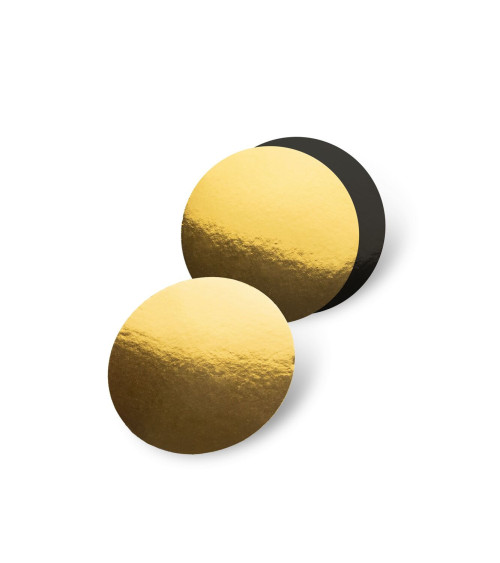 Base redonda dorada y negra 32,5cm/3mm de grosor - SWEETKOLOR