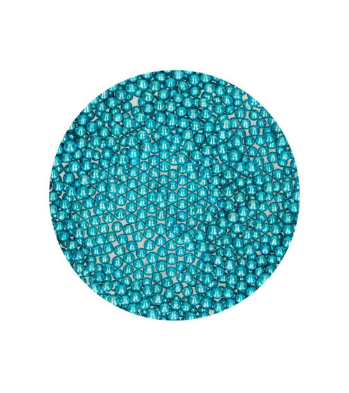 Perlas de azúcar 4mm color azul metalizado 80gr - FUNCAKES