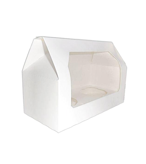 Caja 2 cupcakes blanca con ventana 19,5x8m - SWEETKOLOR
