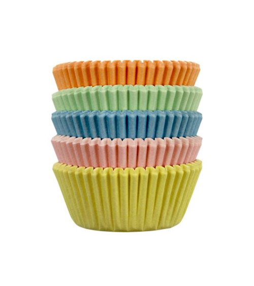 Set cápsulas mini cupcakes tonos pastel 100u -PME